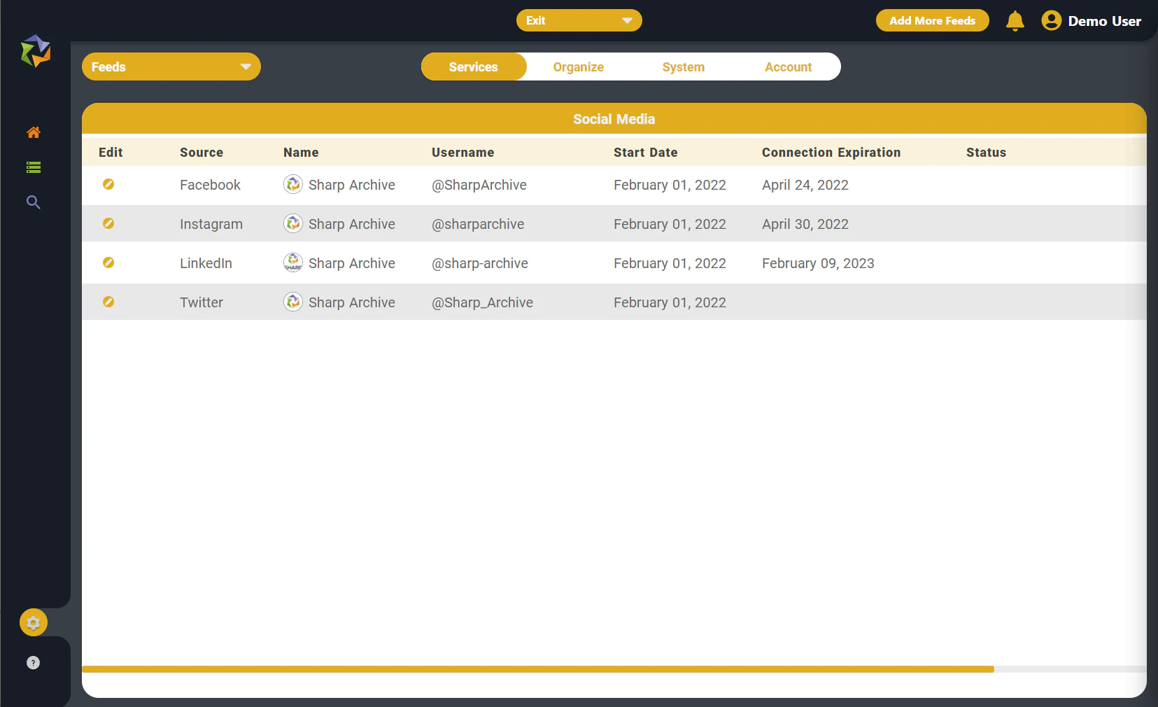 screenshot of Sharp Archive